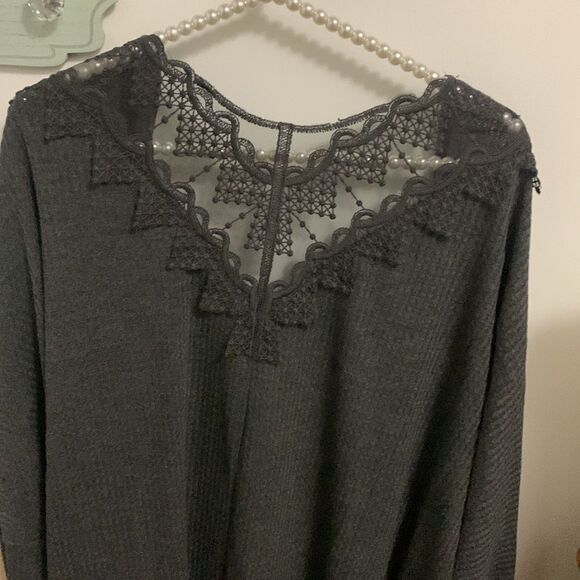 7th ray dark grey waffle knit cardigan xlarge - Picture 5 of 6